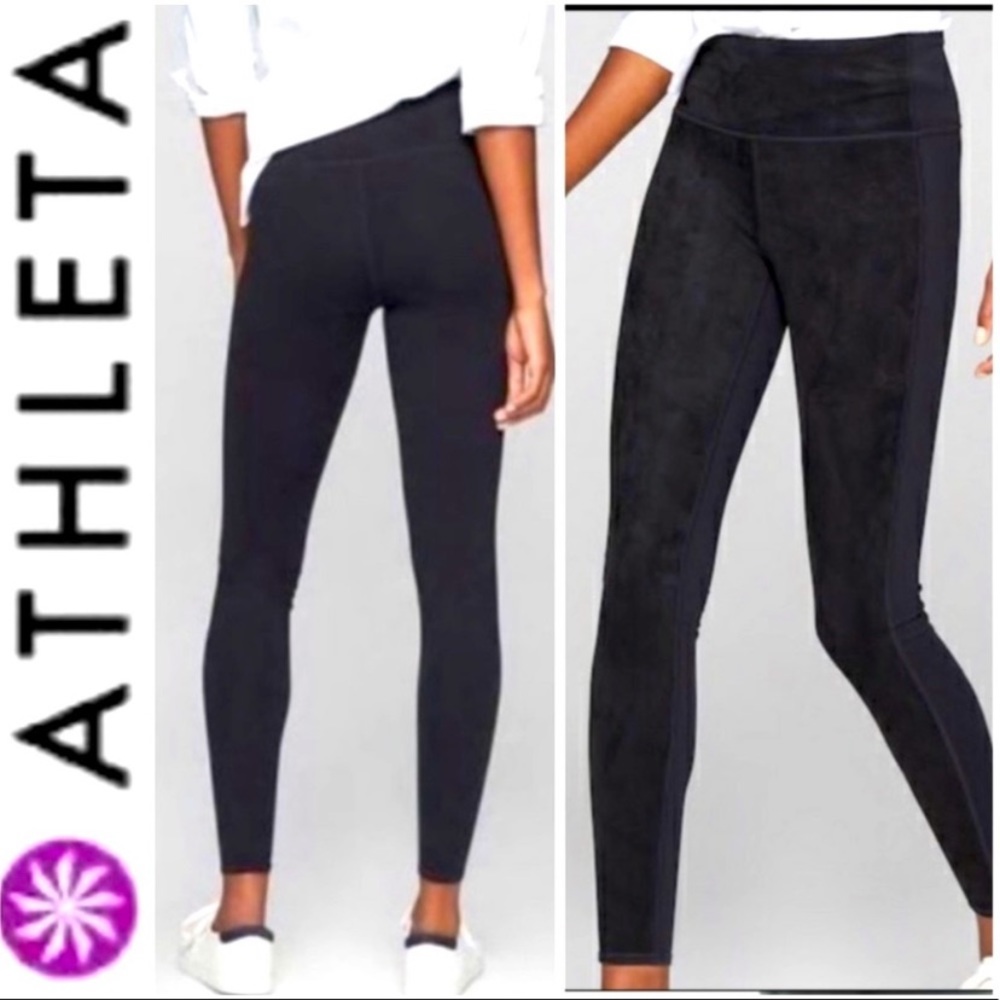 Athleta Suede Strut Tight Blk Leggings Large Tall